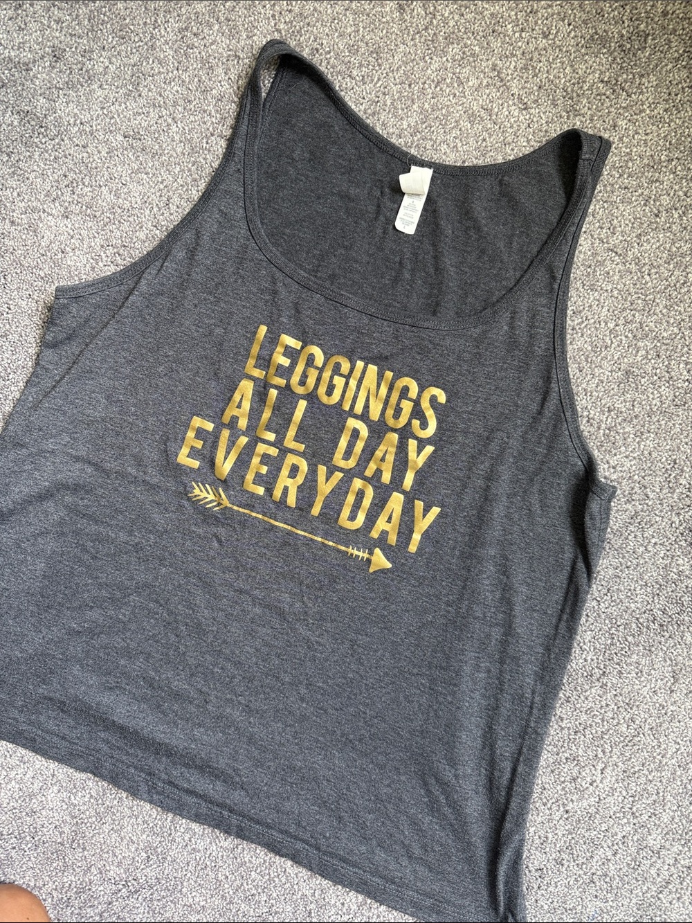 Bella Charcoal Graphic Tank - 'Leggings All Day Every Day'